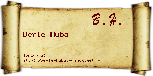 Berle Huba névjegykártya